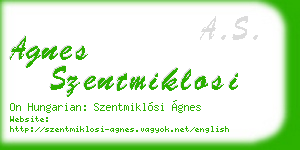 agnes szentmiklosi business card
